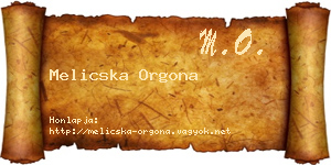 Melicska Orgona névjegykártya